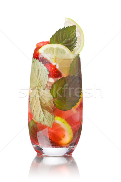 Morango mojito cal fatia fresco de Foto stock © maxsol7