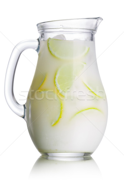 Limonata sürahi dekore edilmiş kireç dilimleri süt Stok fotoğraf © maxsol7