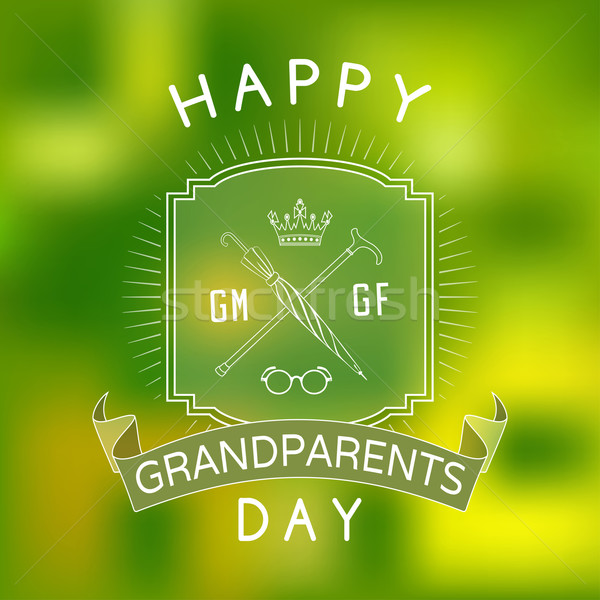 дедушка и бабушка день зеленый расплывчатый приветствие баннер Сток-фото © Mayamy