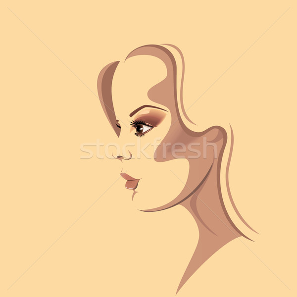 Guzel Kiz Profil Pastel Renkler Dudaklar Dusunme Vektor Ilustrasyonu C Maiia Shekmar Mayamy 3458815 Stockfresh