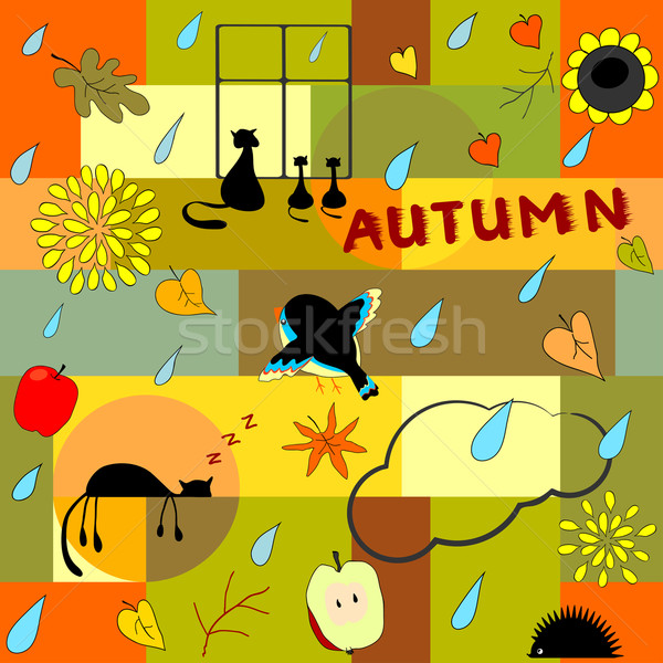 Stock photo: Funny autumn background