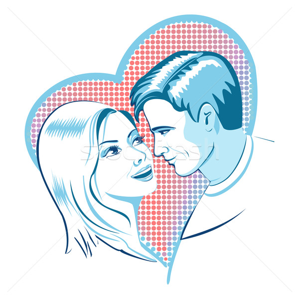 Love, man and woman with heart Stock photo © Mayamy