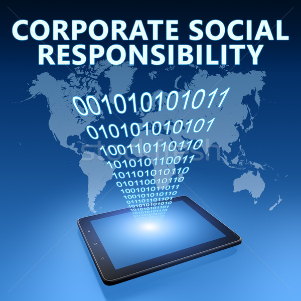 Corporate sociale verantwoordelijkheid illustratie Blauw Stockfoto © Mazirama