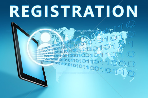 Registratie illustratie Blauw business ontwerp Stockfoto © Mazirama