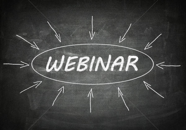 Webinar processo informazioni nero lavagna business Foto d'archivio © Mazirama