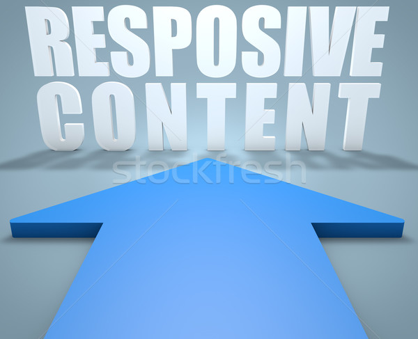 Sensible contenu rendu 3d bleu flèche pointant [[stock_photo]] © Mazirama