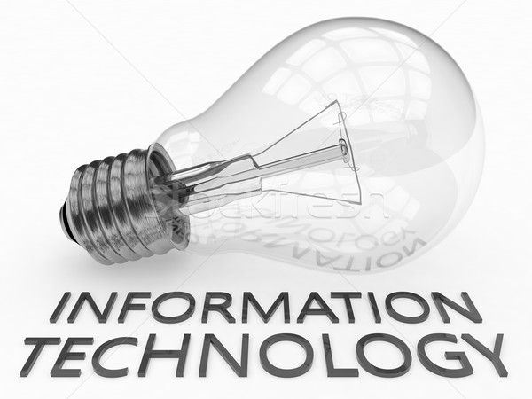 Tecnología de la información bombilla blanco texto 3d ilustración Foto stock © Mazirama