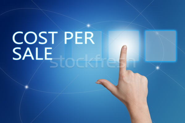 Cost vânzare mână buton Imagine de stoc © Mazirama
