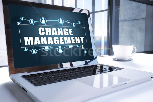 ändern Management Text modernen Laptop Bildschirm Stock foto © Mazirama