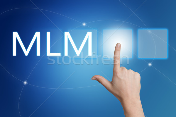 Niveau marketing mlm main bouton [[stock_photo]] © Mazirama