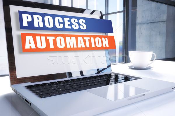Folyamat automatizálás szöveg modern laptop képernyő Stock fotó © Mazirama