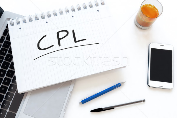 Költség által kézzel írott szöveg notebook asztal Stock fotó © Mazirama