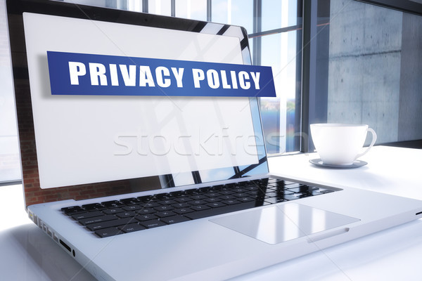 Prywatność polityka tekst nowoczesne laptop ekranu Zdjęcia stock © Mazirama