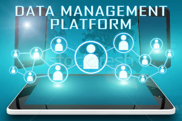 Daten Management Plattform Text Illustration sozialen Stock foto © Mazirama