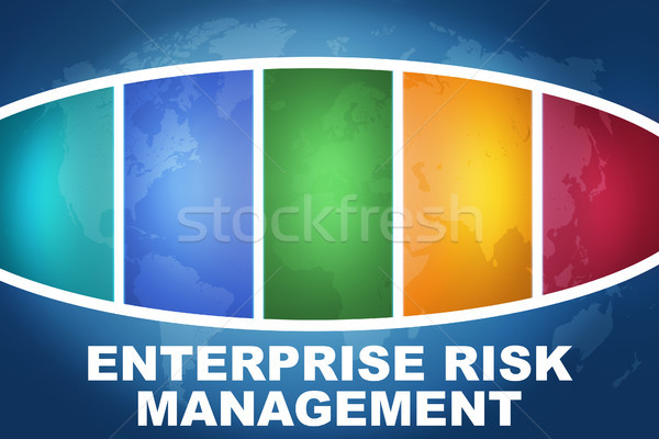 Unternehmen Risikomanagement Text Illustration blau farbenreich Stock foto © Mazirama