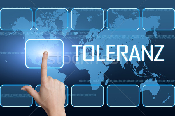 Wort Toleranz Schnittstelle Weltkarte blau Freiheit Stock foto © Mazirama