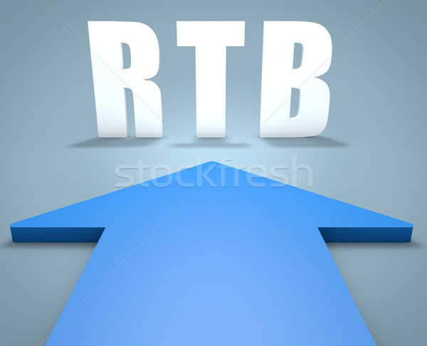 Echt tijd 3d render Blauw pijl wijzend Stockfoto © Mazirama