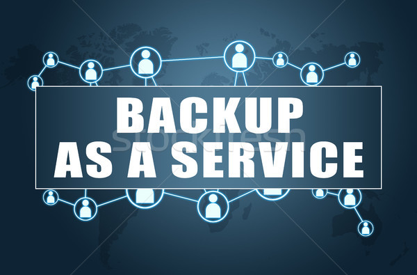 Backup dienst tekst Blauw wereldkaart sociale Stockfoto © Mazirama