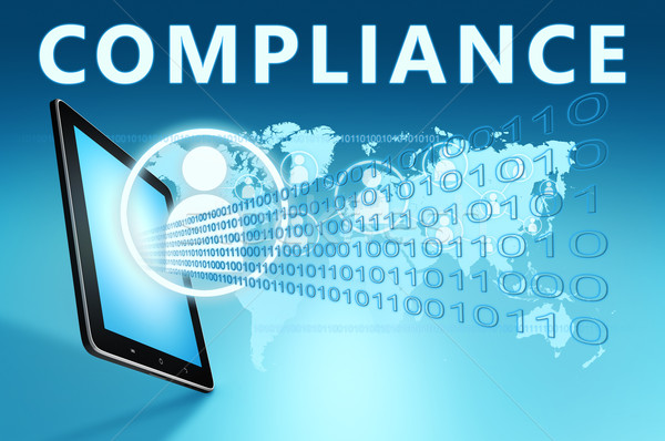 Compliance Illustration Tablet-Computer blau Management Qualität Stock foto © Mazirama