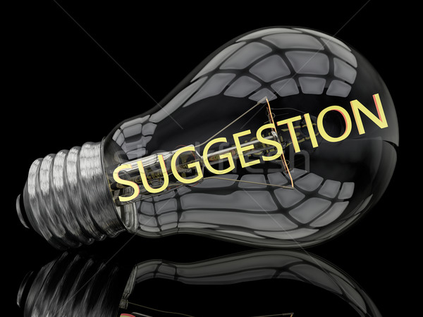 Sugestão lâmpada preto texto 3d render ilustração Foto stock © Mazirama