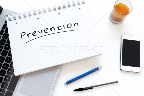 Prévention texte portable bureau rendu 3d [[stock_photo]] © Mazirama