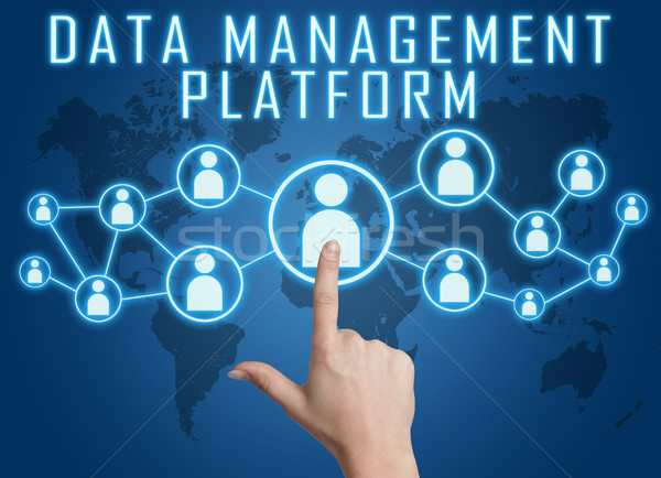 Daten Management Plattform Hand sozialen Stock foto © Mazirama