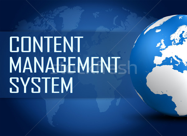 Inhalt Management Welt blau Weltkarte Web Stock foto © Mazirama