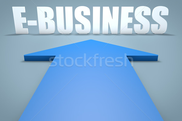 3d niebieski arrow wskazując działalności zakupy Zdjęcia stock © Mazirama