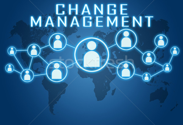 ändern Management blau Weltkarte sozialen Symbole Stock foto © Mazirama
