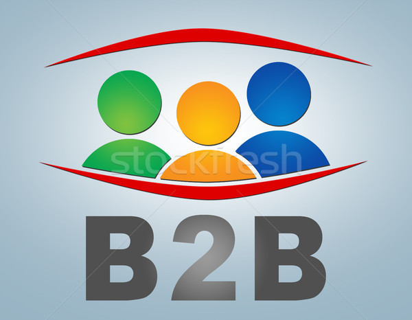Business b2b illustrazione grigio persone gruppo icone Foto d'archivio © Mazirama