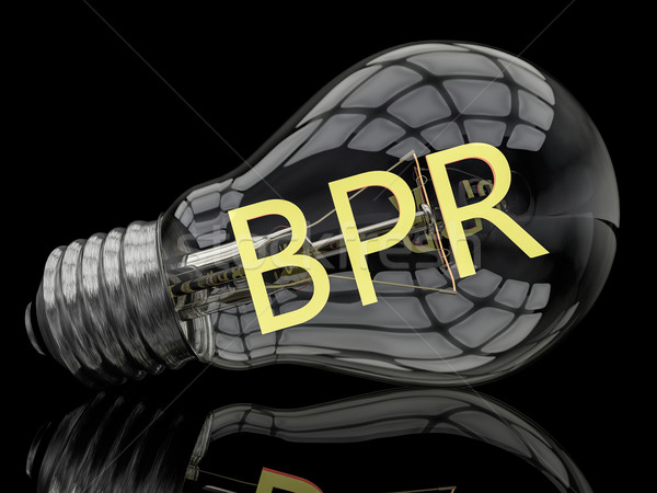 üzlet folyamat villanykörte fekete szöveg 3d render Stock fotó © Mazirama