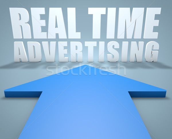 реальный время реклама 3d визуализации синий стрелка Сток-фото © Mazirama