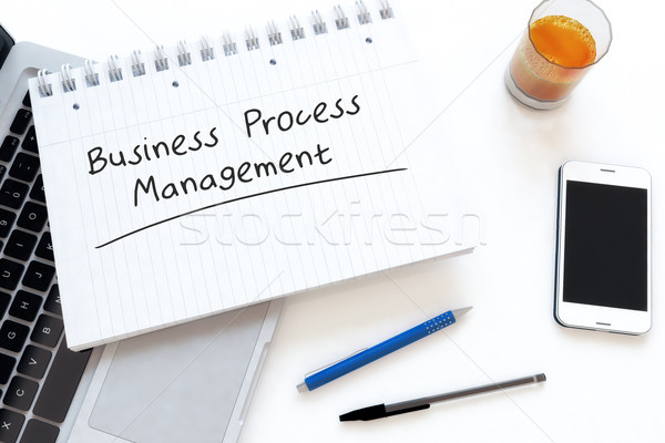 Business processo gestione manoscritto testo notebook Foto d'archivio © Mazirama