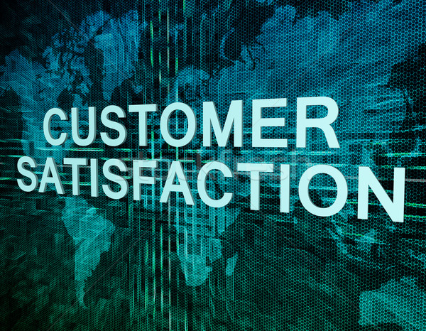Satisfacción del cliente texto verde digital mapa del mundo negocios Foto stock © Mazirama