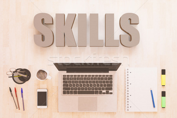 Skills text concept Stock photo © Mazirama