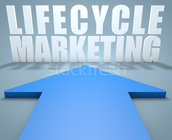 Lebenszyklus Marketing 3d render blau arrow Hinweis Stock foto © Mazirama