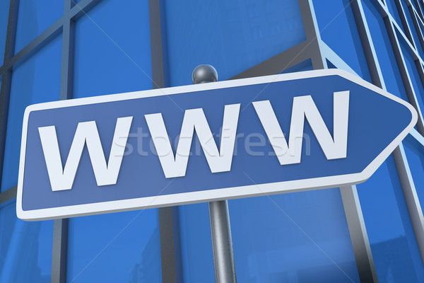 ワールド·ワイド·ウェブ WWWを 実例 道路標識 オフィスビル インターネット ストックフォト © Mazirama