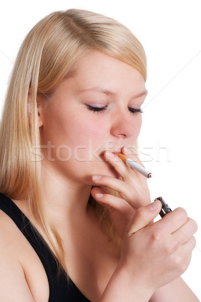 Stock photo: Smoking woman