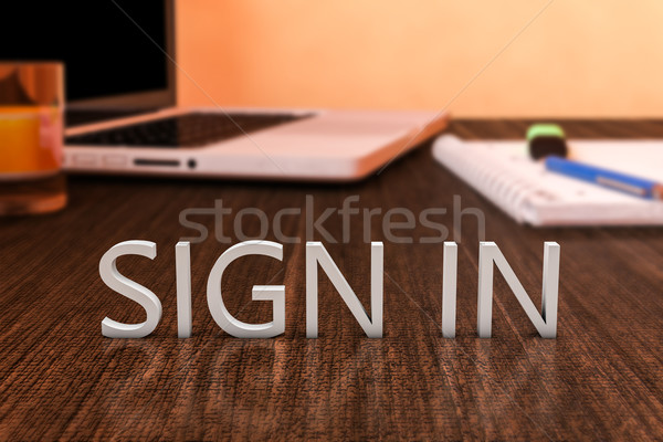 Stock photo: Sign in