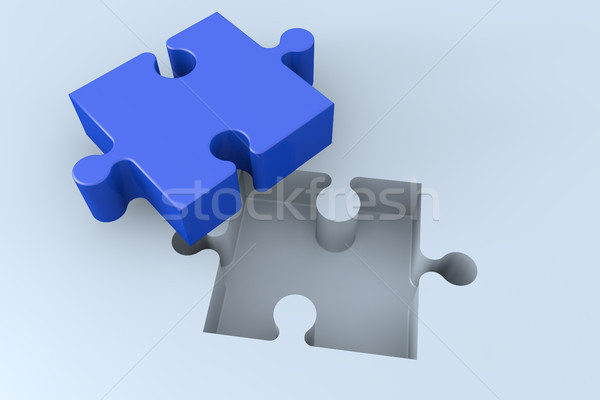 Puzzle pezzo 3D blu computer Foto d'archivio © Mazirama