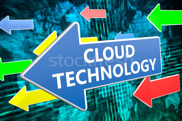 Wolke Technologie Text blau arrow unter Stock foto © Mazirama