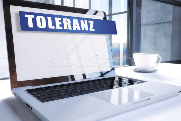 Słowo tolerancja tekst nowoczesne laptop ekranu Zdjęcia stock © Mazirama