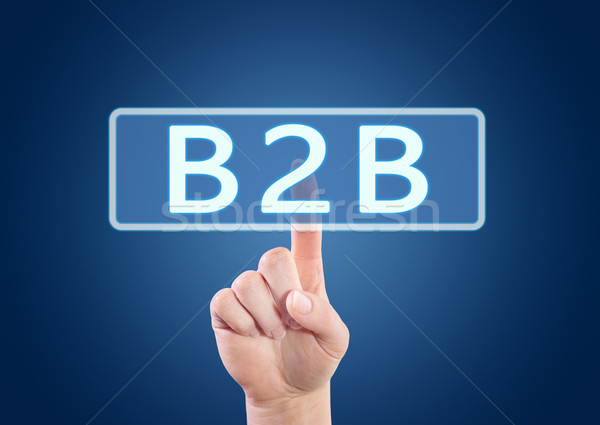Business b2b mano pulsante interfaccia Foto d'archivio © Mazirama