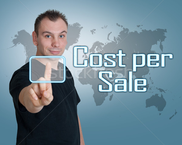 Stockfoto: Kosten · verkoop · jonge · man · druk · digitale
