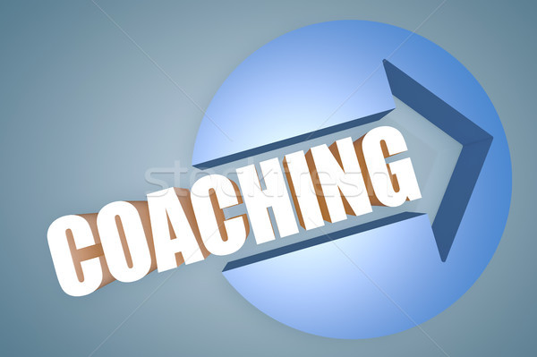 Coaching Text 3d render Illustration arrow Kreis Stock foto © Mazirama