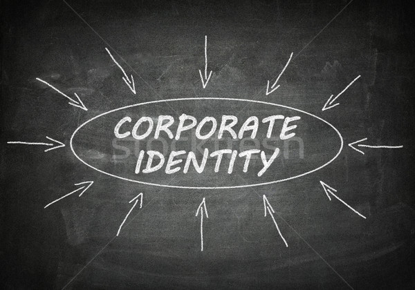Foto stock: Empresarial · identidad · proceso · información · negro · pizarra