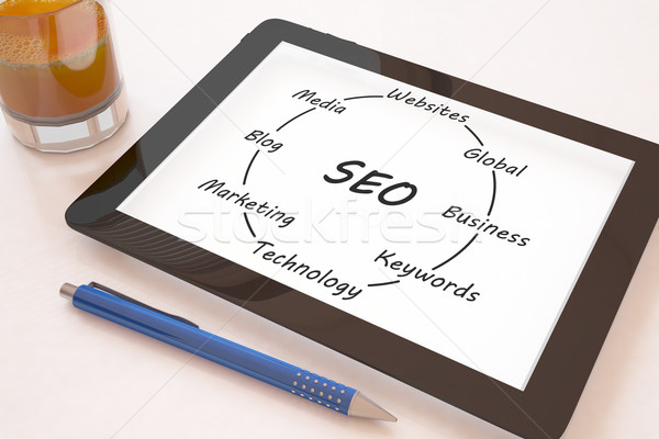 Tekst mobiele bureau 3d render Stockfoto © Mazirama