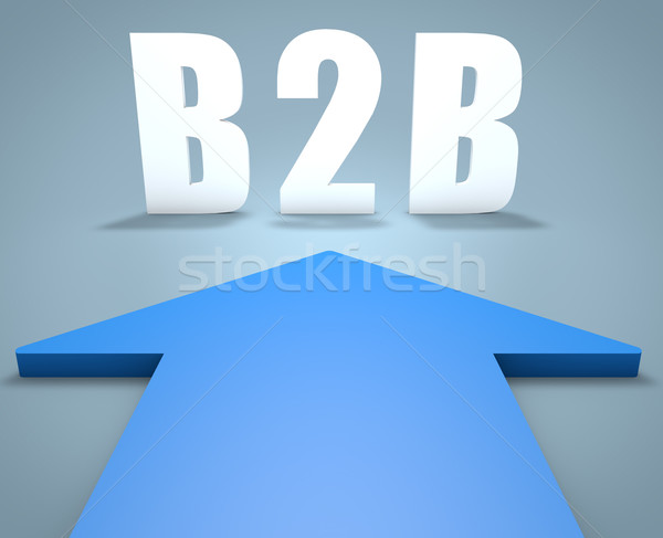 Business b2b rendering 3d blu arrow punta Foto d'archivio © Mazirama
