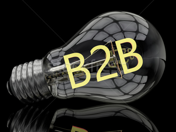 Business b2b lampadina nero testo rendering 3d Foto d'archivio © Mazirama