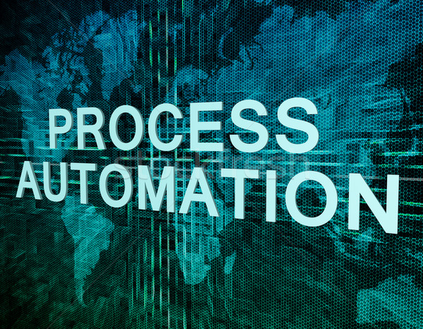 Procede automatisering tekst groene digitale wereldkaart Stockfoto © Mazirama
